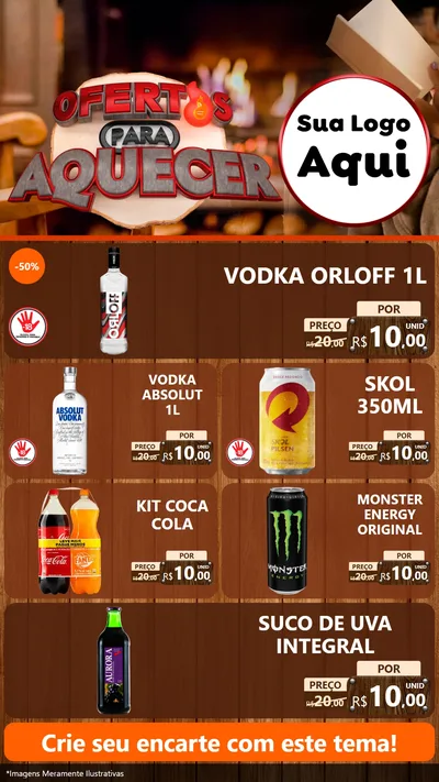 Modelo de TV para TV Vertical com o tema Ofertas Para Aquecer para Distribuidora de bebidas
