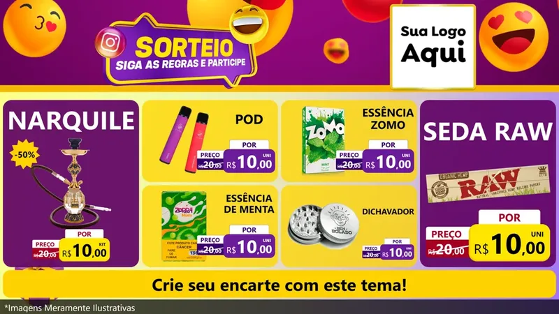 Modelo de TV para TV Horizontal com o tema Sorteio para Tabacaria