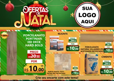 Modelo de Encarte para Encarte A4 Horizontal com o tema Ofertas de Natal para Pisos e revestimentos