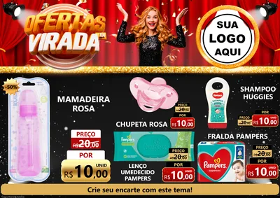 Modelo de Encarte para Encarte A4 Horizontal com o tema Ofertas da Virada para Bebês