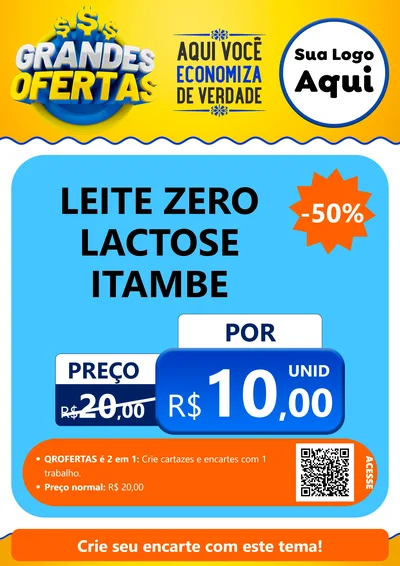 Modelo de Cartaz para Cartaz A4 Vertical com o tema Grandes Ofertas para Frios e Laticínios
