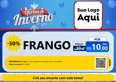 Modelo de Cartaz para Cartaz A4 Horizontal com o tema Ofertas de Inverno para Assados