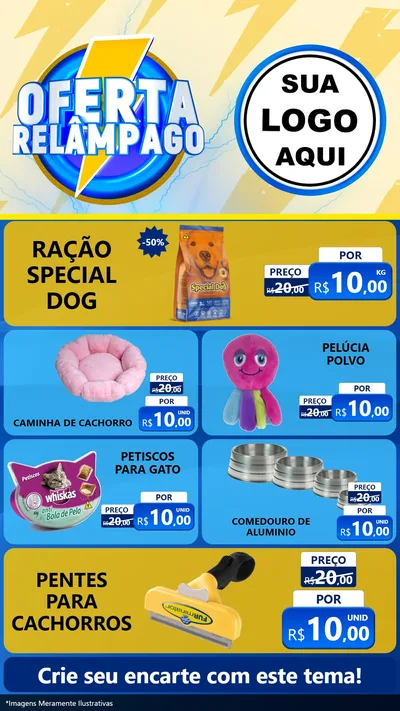 Modelo de TV para TV Vertical com o tema Oferta Relâmpago para Pet Shop