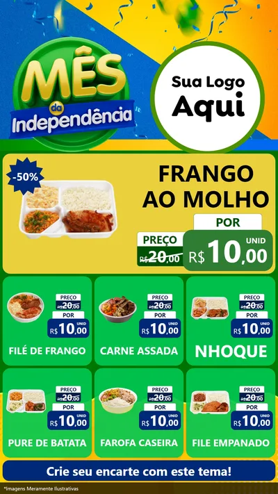 Modelo de Rede Social para Stories com o tema Mês da Independência para Restaurante