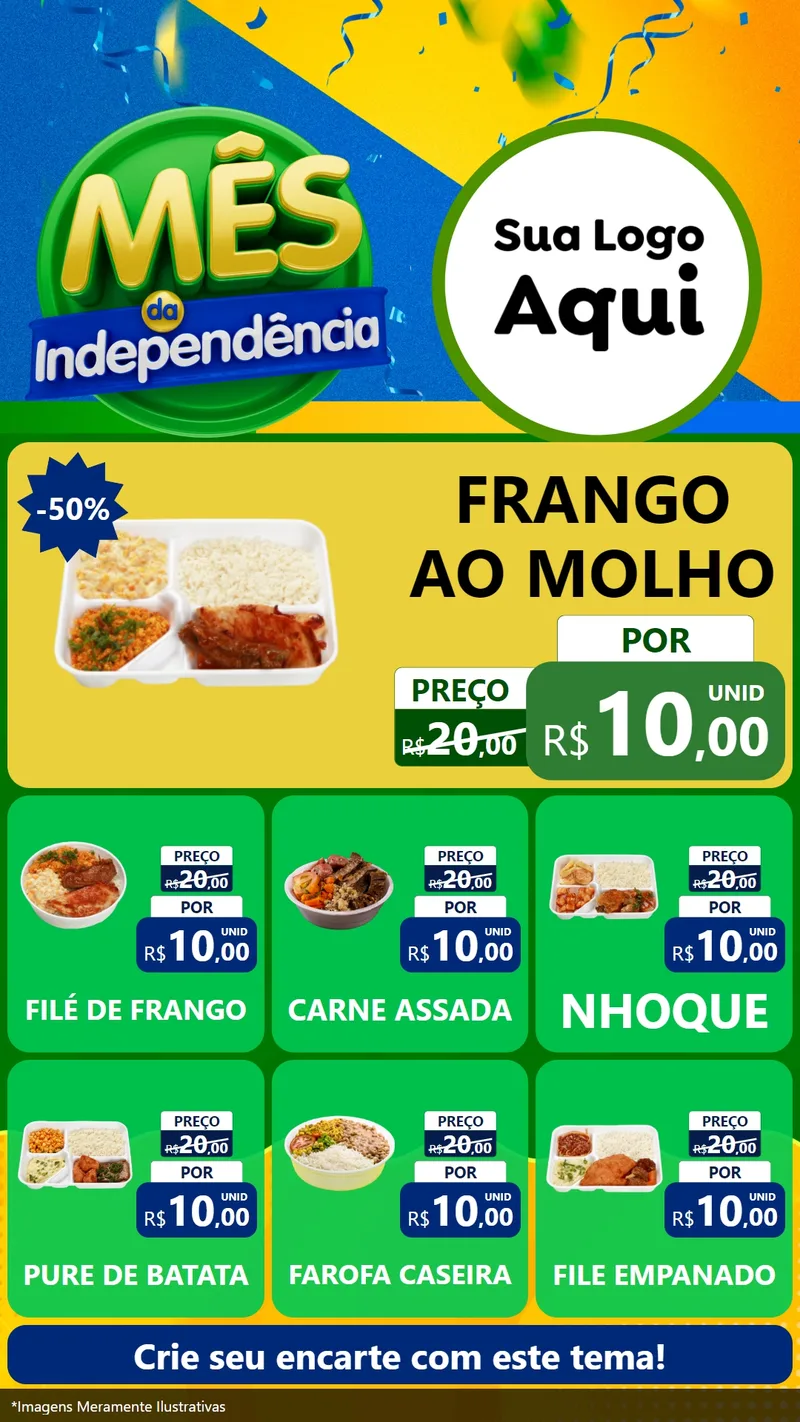Modelo de Rede Social para Stories com o tema Mês da Independência para Restaurante