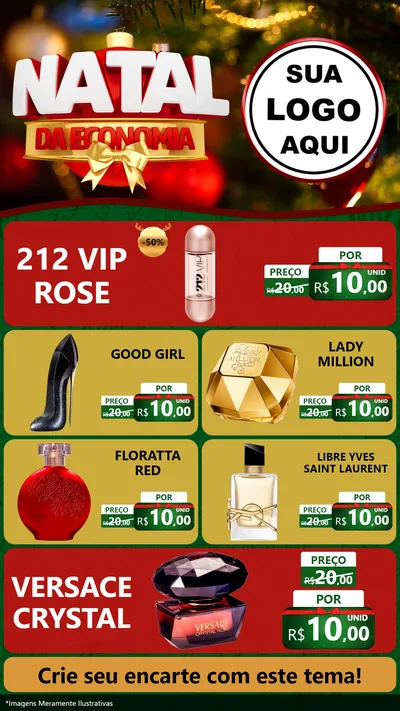 Modelo de TV para TV Vertical com o tema Natal da Economia para Perfumes