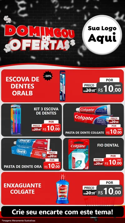 Modelo de TV para TV Vertical com o tema Domingou de Ofertas para Higiene Pessoal