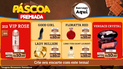 Modelo de TV para TV Horizontal com o tema Páscoa Premiada para Perfumes
