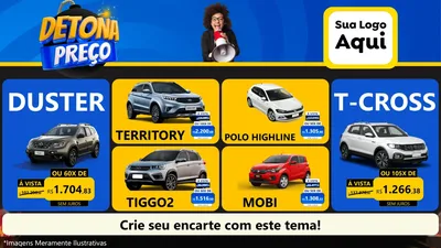 Modelo de TV para TV Horizontal com o tema Detona Preços para Concessionaria de Carros
