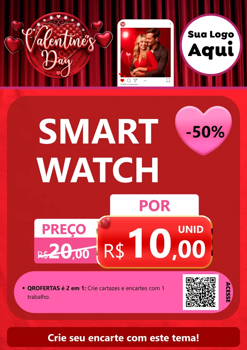 Modelo de Cartaz para Cartaz A4 Vertical com o tema Valentine's Day para Informática