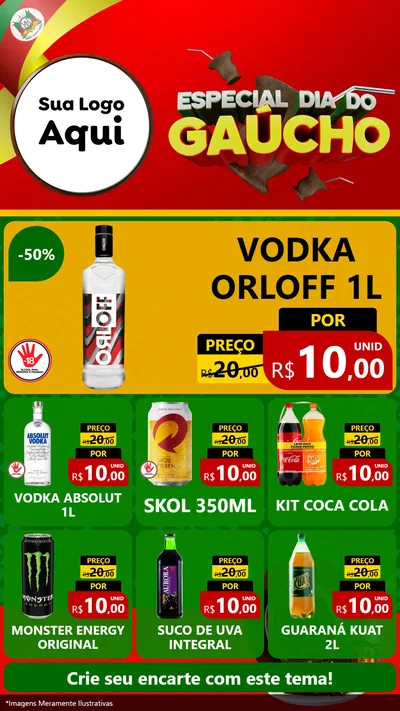 Modelo de Rede Social para Stories com o tema Especial Dia do Gaúcho para Distribuidora de bebidas