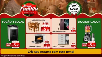 Modelo de TV para TV Horizontal com o tema Alegria Em Família - Super Ofertas para Móveis e Eletro