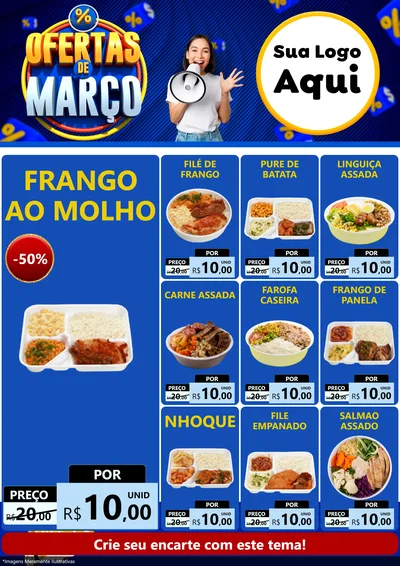 Modelo de Encarte para Encarte A4 Vertical com o tema Ofertas de Março para Restaurante
