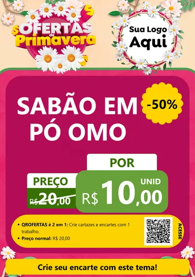 Modelo de Cartaz para Cartaz A4 Vertical com o tema Ofertas de Primavera para Produtos de Limpeza