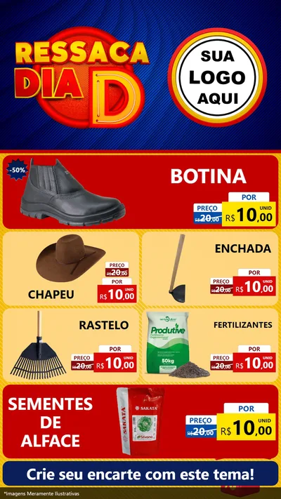 Modelo de TV para TV Vertical com o tema Ressaca Dia D para Agropecuária