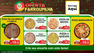 Modelo de TV para TV Horizontal com o tema Oferta Farroupilha para Pizzaria