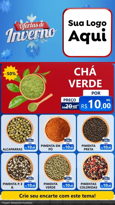 Modelo de Rede Social para Stories com o tema Ofertas de Inverno para Produtos Naturais