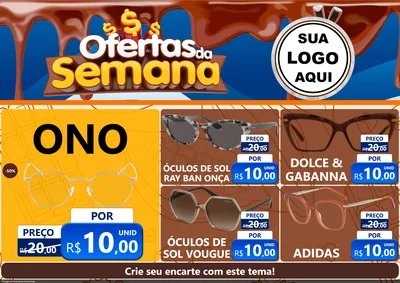 Modelo de Encarte para Encarte A4 Horizontal com o tema Ofertas da Semana - Páscoa para Óticas