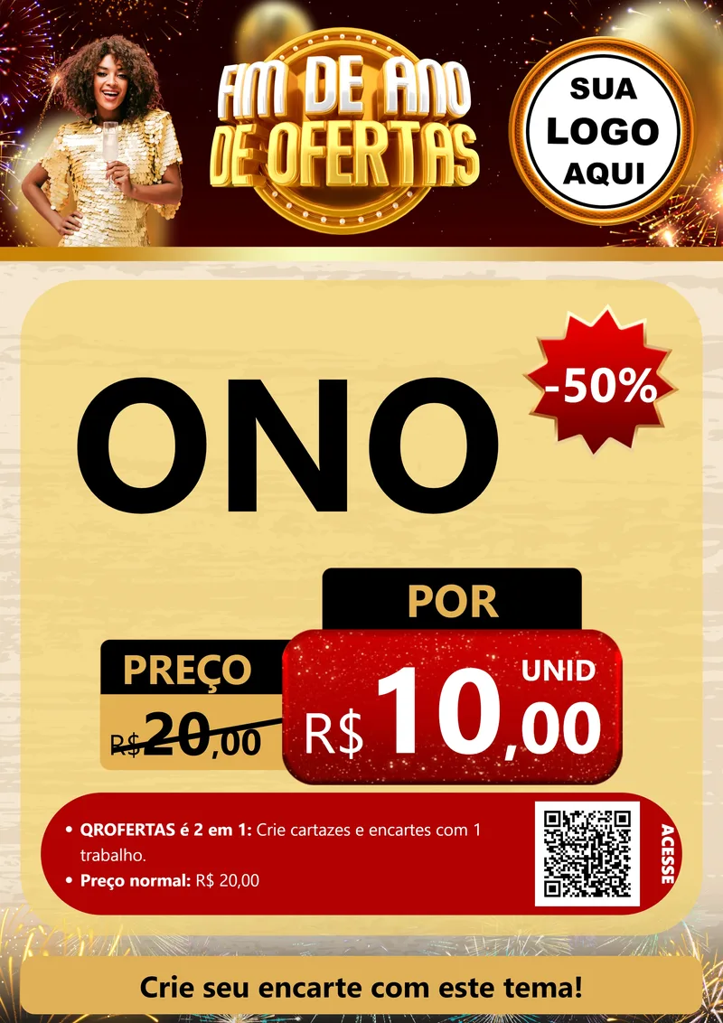 Modelo de Cartaz para Cartaz A4 Vertical com o tema Fim de Ano de Ofertas para Óticas