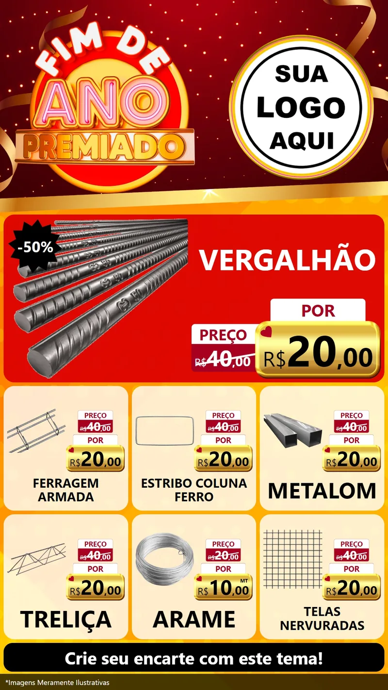 Modelo de Rede Social para Stories com o tema Fim de Ano Premiado para Ferragens