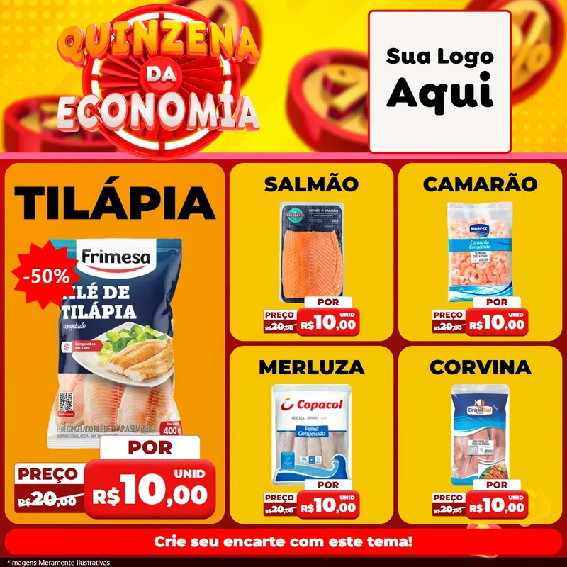 Modelo de Rede Social para Feed Facebook com o tema Quinzena Da Economia para Peixaria
