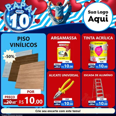 Modelo de Rede Social para Feed Facebook com o tema Papai Nota 10 para Material para Construção
