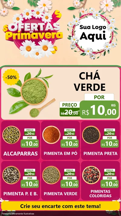 Modelo de Rede Social para Stories com o tema Ofertas de Primavera para Produtos Naturais
