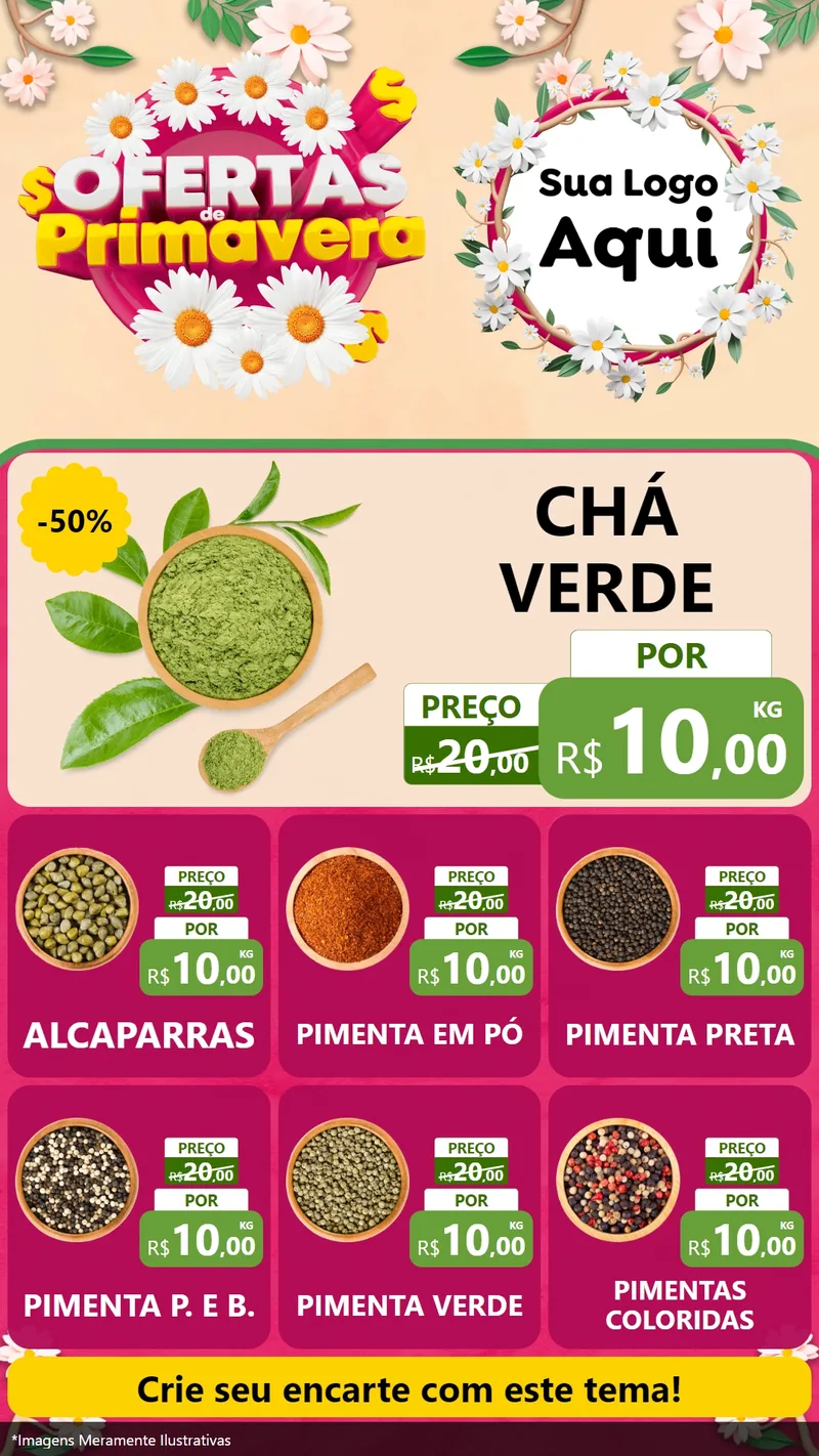 Modelo de Rede Social para Stories com o tema Ofertas de Primavera para Produtos Naturais