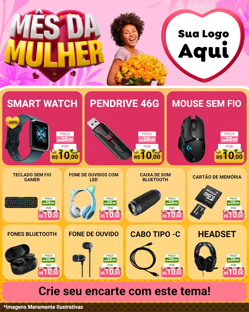 Modelo de Rede Social para Feed Instagram com o tema Mês da Mulher para Informática