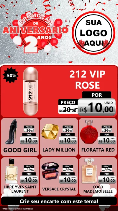 Modelo de Rede Social para Stories com o tema Promoção de Aniversário - 2 Anos para Perfumes
