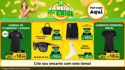 Modelo de TV para TV Horizontal com o tema Janeiro Sem Crise para Roupas e acessórios