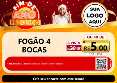 Modelo de Cartaz para Cartaz A4 Horizontal com o tema Fim de Ano Premiado para Móveis e Eletro