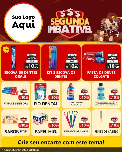 Modelo de Rede Social para Feed Instagram com o tema Segunda Imbatível para Higiene Pessoal