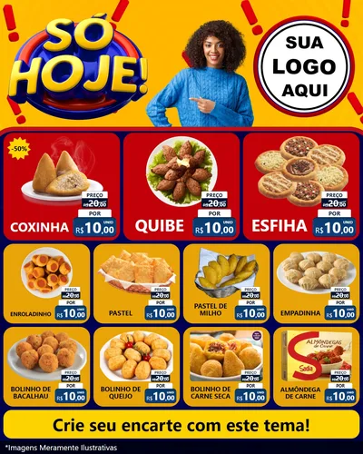 Modelo de Rede Social para Feed Instagram com o tema Só Hoje! para Salgadaria