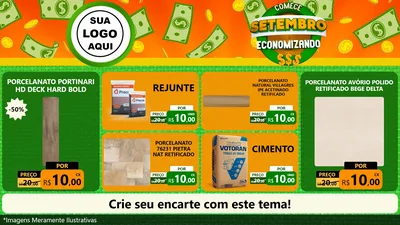 Modelo de TV para TV Horizontal com o tema Comece Setembro Economizando para Pisos e revestimentos