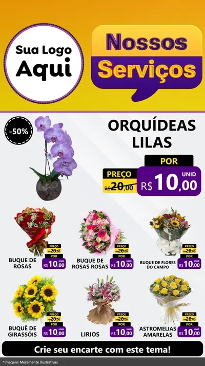Modelo de Rede Social para Stories com o tema Nossos Serviços para Floricultura e jardim