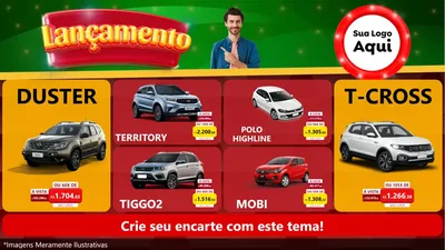 Modelo de TV para TV Horizontal com o tema Lançamento para Concessionaria de Carros