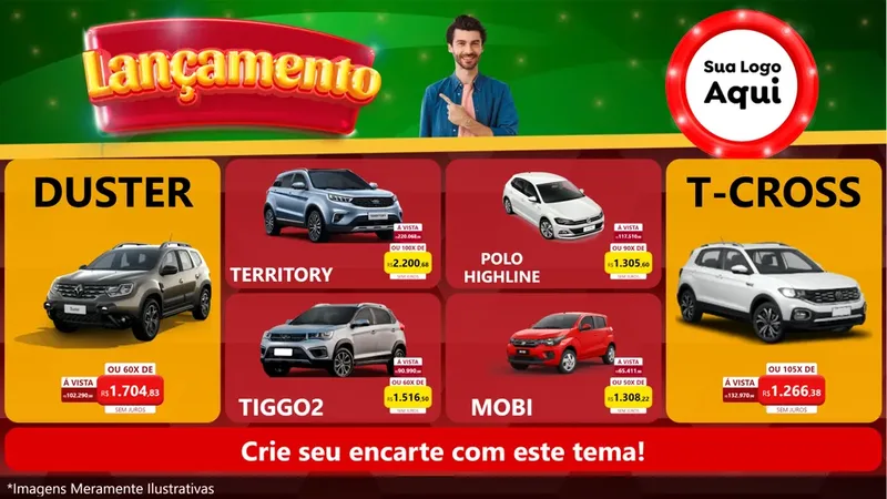 Modelo de TV para TV Horizontal com o tema Lançamento para Concessionaria de Carros