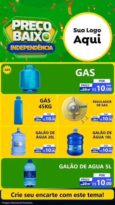 Modelo de TV para TV Vertical com o tema Preço Baixo de Independência para Água e gás
