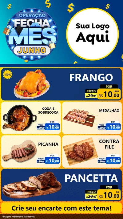 Modelo de TV para TV Vertical com o tema Operação Fecha Mês, Junho para Assados
