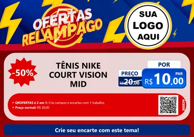 Modelo de Cartaz para Cartaz A4 Horizontal com o tema Ofertas Relâmpago para Calçados