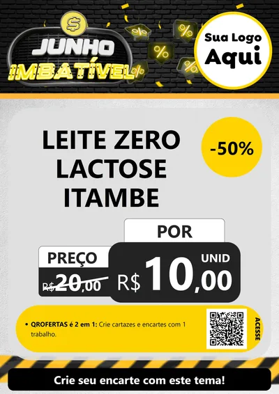 Modelo de Cartaz para Cartaz A4 Vertical com o tema Junho Imbatível para Frios e Laticínios