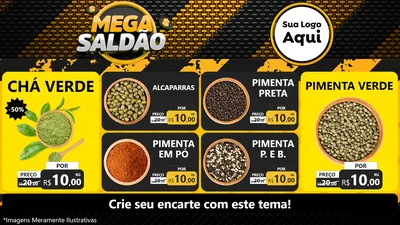 Modelo de TV para TV Horizontal com o tema Mega Saldão para Produtos Naturais