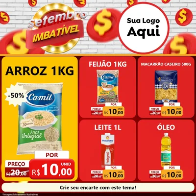 Modelo de Rede Social para Feed Facebook com o tema Setembro Imbatível para Supermercado