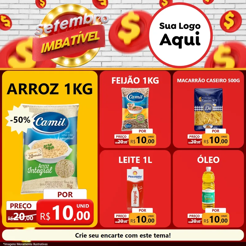Modelo de Rede Social para Feed Facebook com o tema Setembro Imbatível para Supermercado