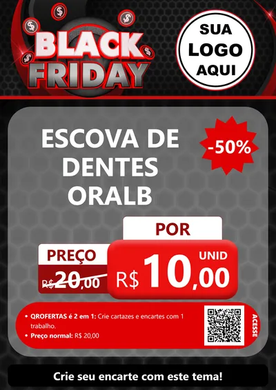 Modelo de Cartaz para Cartaz A4 Vertical com o tema Black Friday para Higiene Pessoal