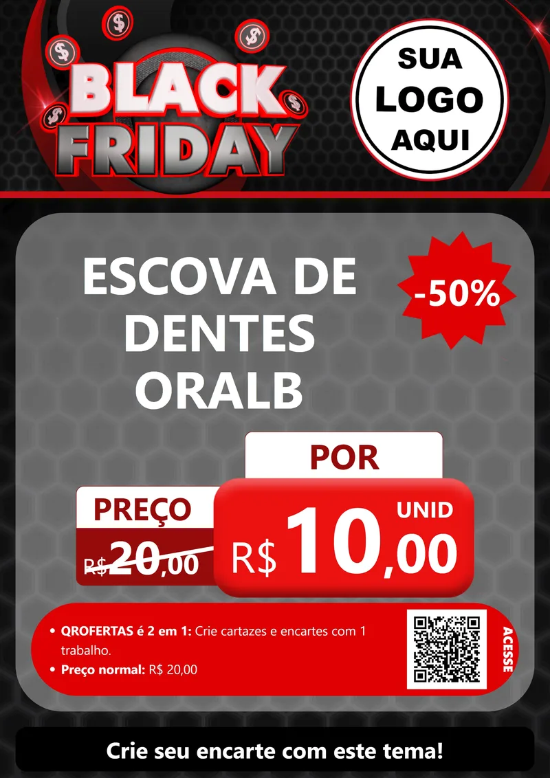 Modelo de Cartaz para Cartaz A4 Vertical com o tema Black Friday para Higiene Pessoal