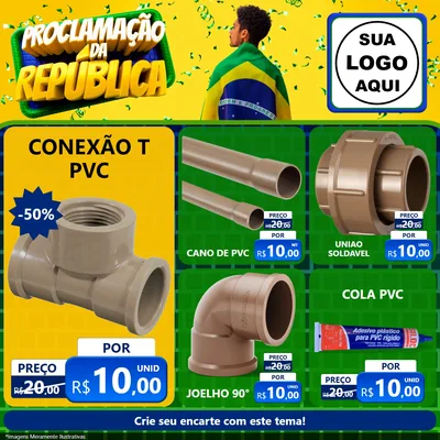 Modelo de Rede Social para Feed Facebook com o tema Proclamação da República para Tubos e conexões