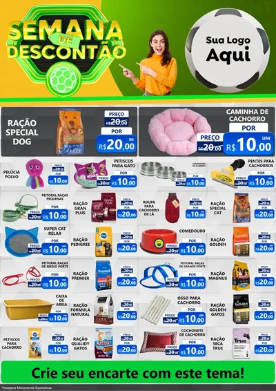 Modelo de Encarte para Encarte A4 Vertical com o tema Semana de Descontão - Copa para Pet Shop