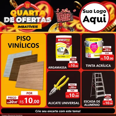 Modelo de Rede Social para Feed Facebook com o tema Quarta de Ofertas Imbatíveis para Material para Construção